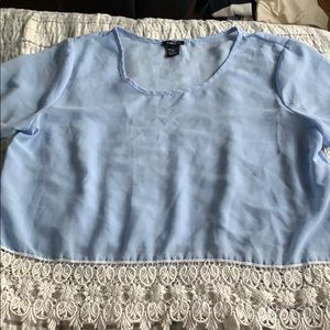 Blue Flouncy Blouse